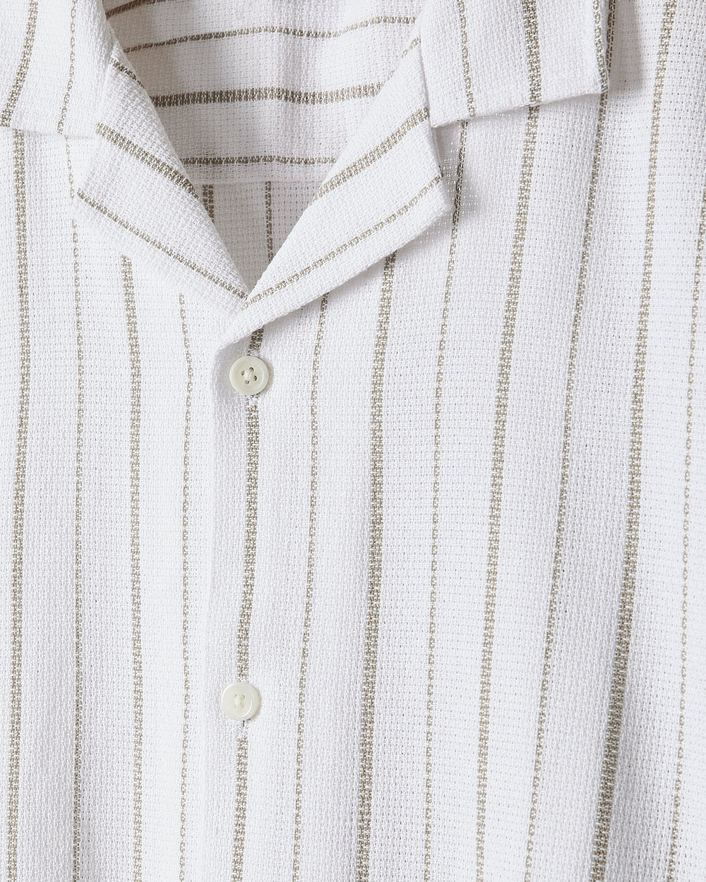 RW&CO Striped Short-Sleeve Textured Shirt with Camp Collar