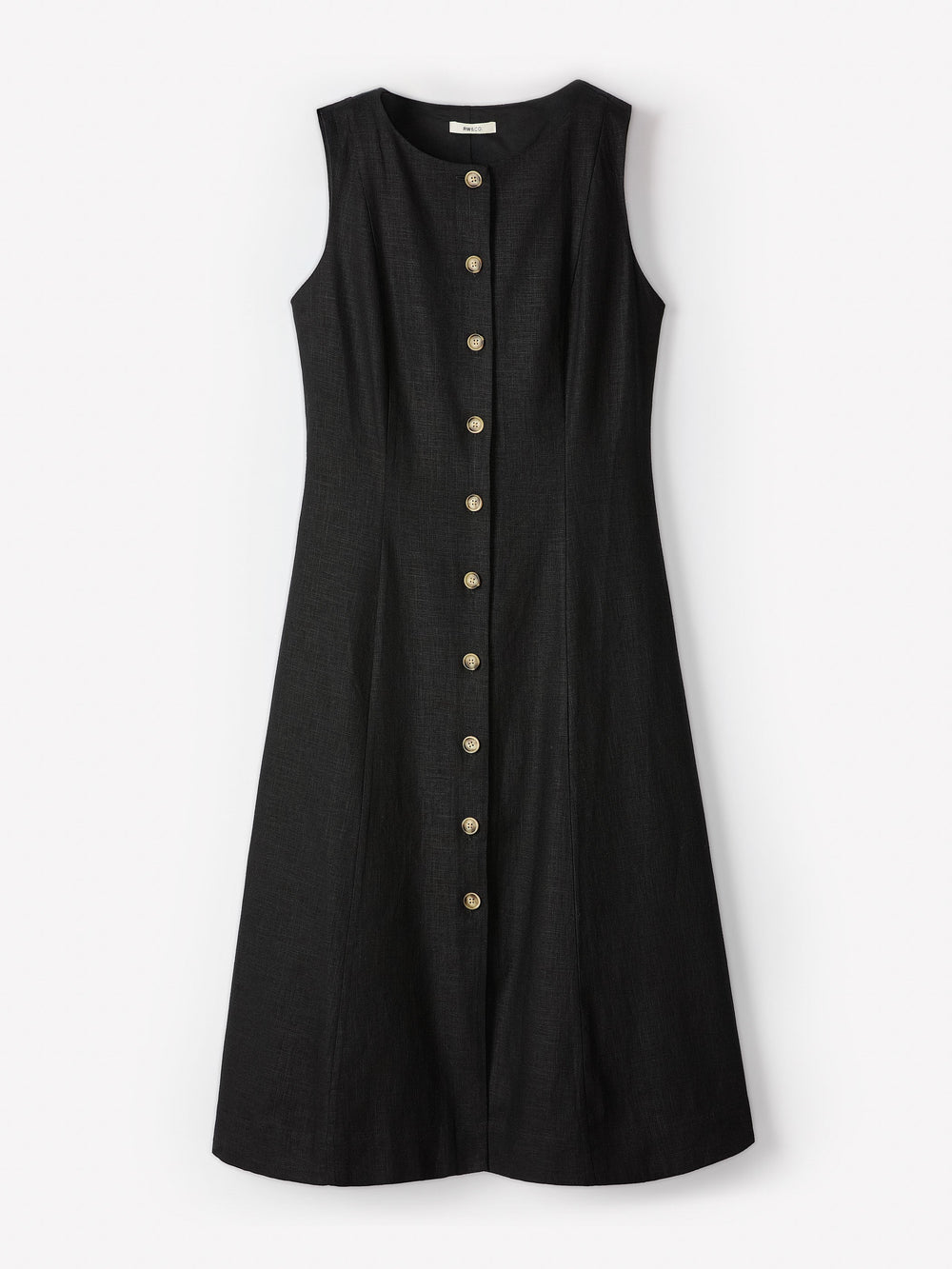 RW&CO Sleeveless Crew-Neck Linen-Blend Midi Dress