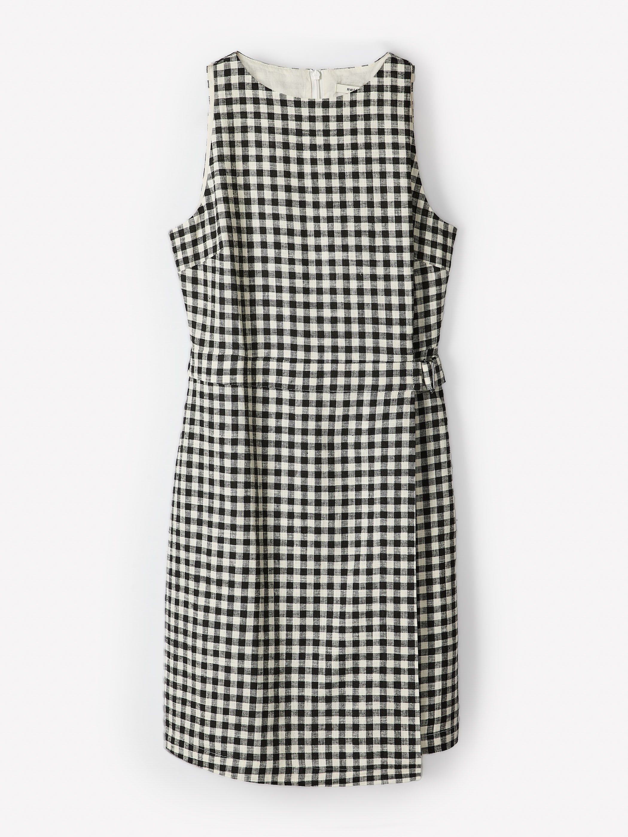RW&CO Sleeveless Boat-Neck Linen-Blend Midi Dress
