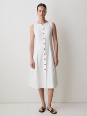 RW&CO Sleeveless Crew-Neck Linen-Blend Midi Dress