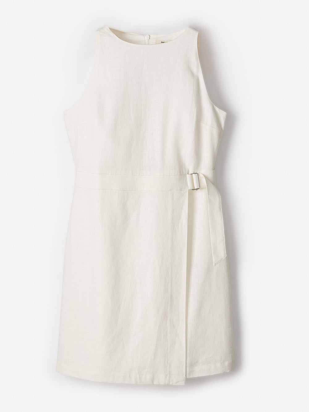 RW&CO Sleeveless Boat-Neck Linen-Blend Midi Dress
