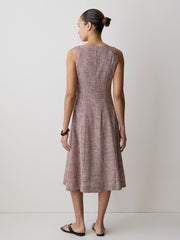 RW&CO Sleeveless Crew-Neck Linen-Blend Midi Dress