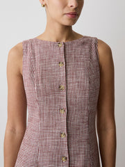 RW&CO Sleeveless Crew-Neck Linen-Blend Midi Dress