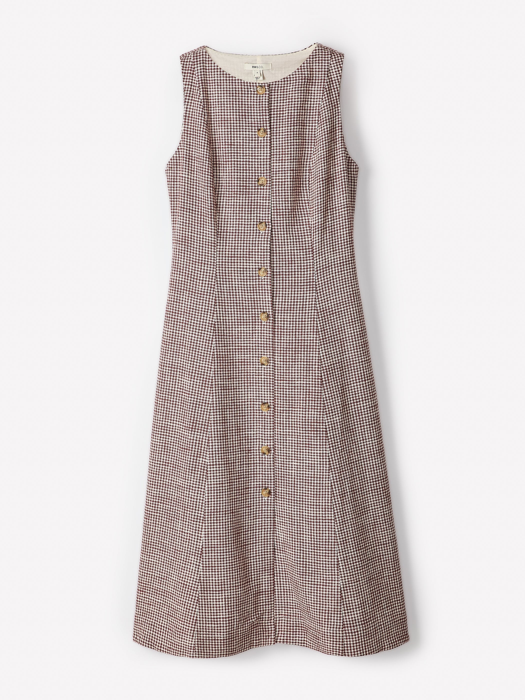 RW&CO Sleeveless Crew-Neck Linen-Blend Midi Dress