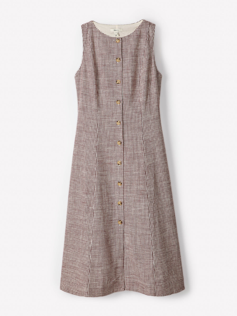 RW&CO Sleeveless Crew-Neck Linen-Blend Midi Dress