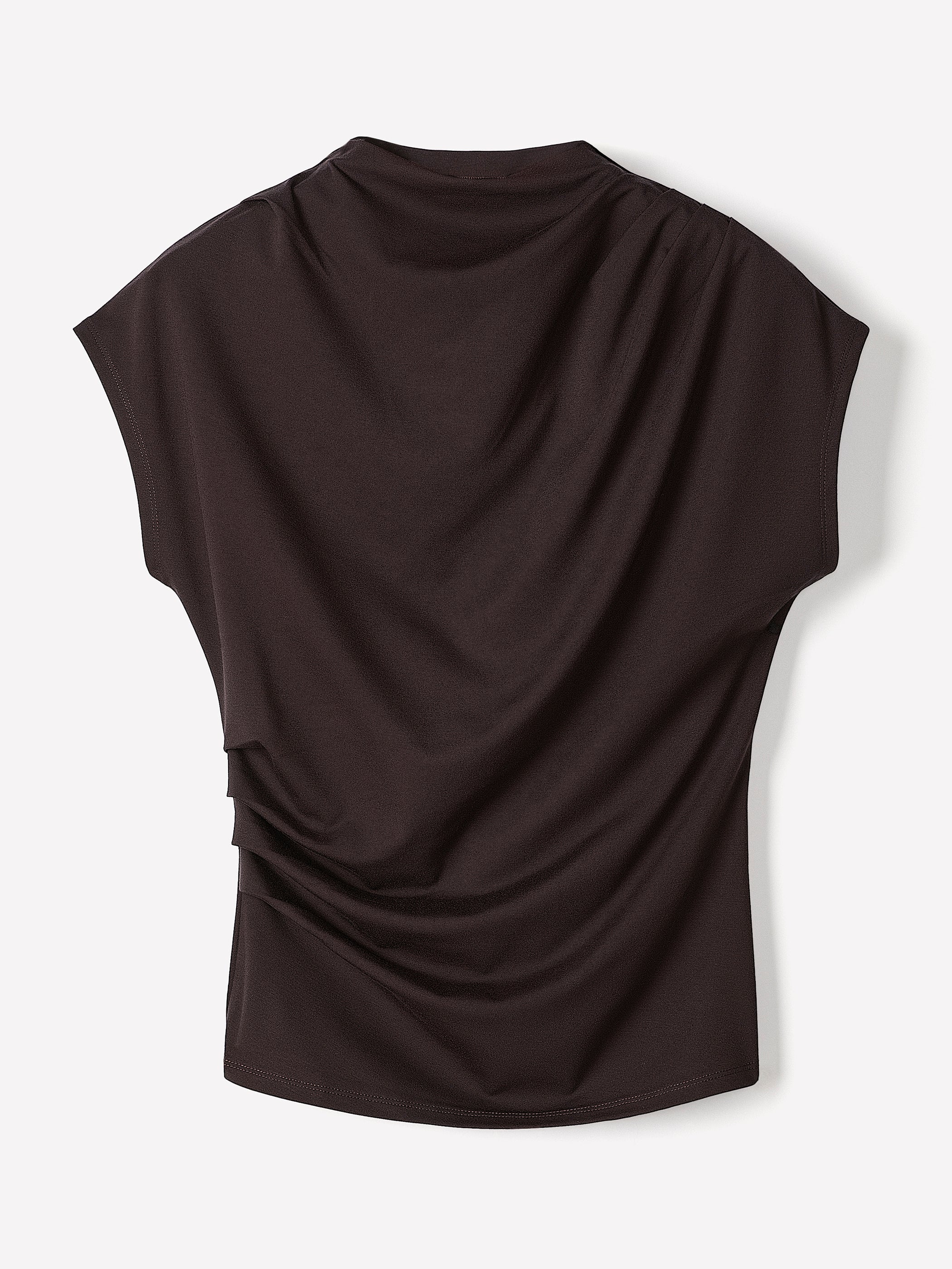 RW&CO Extended-Sleeve Crew-Neck Draped Top