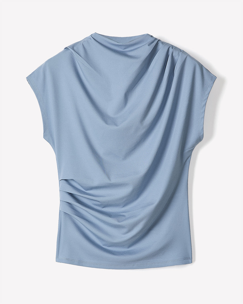 RW&CO Extended-Sleeve Crew-Neck Draped Top