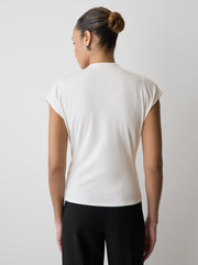 RW&CO Extended-Sleeve Crew-Neck Draped Top