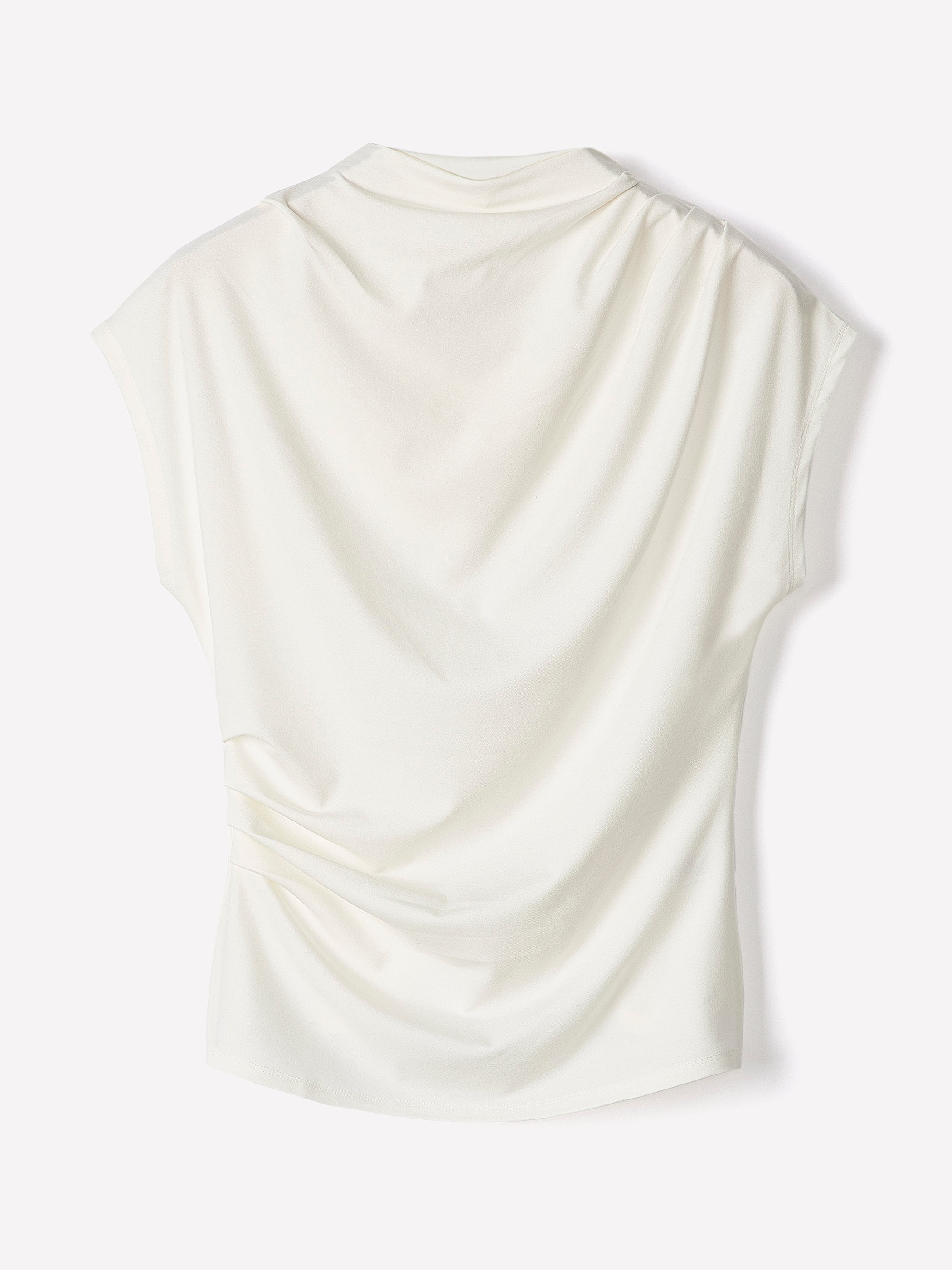 RW&CO Extended-Sleeve Crew-Neck Draped Top