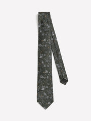 RW&CO Green Regular Tie with Floral Pattern