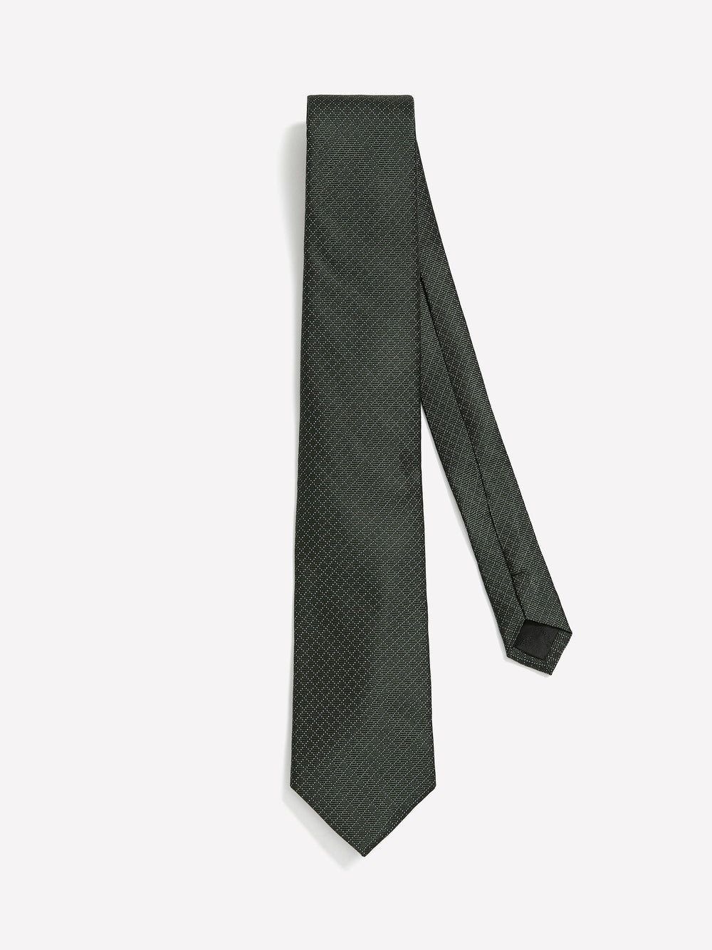 RW&CO Dark Green Regular Tie with Square Geometric Pattern