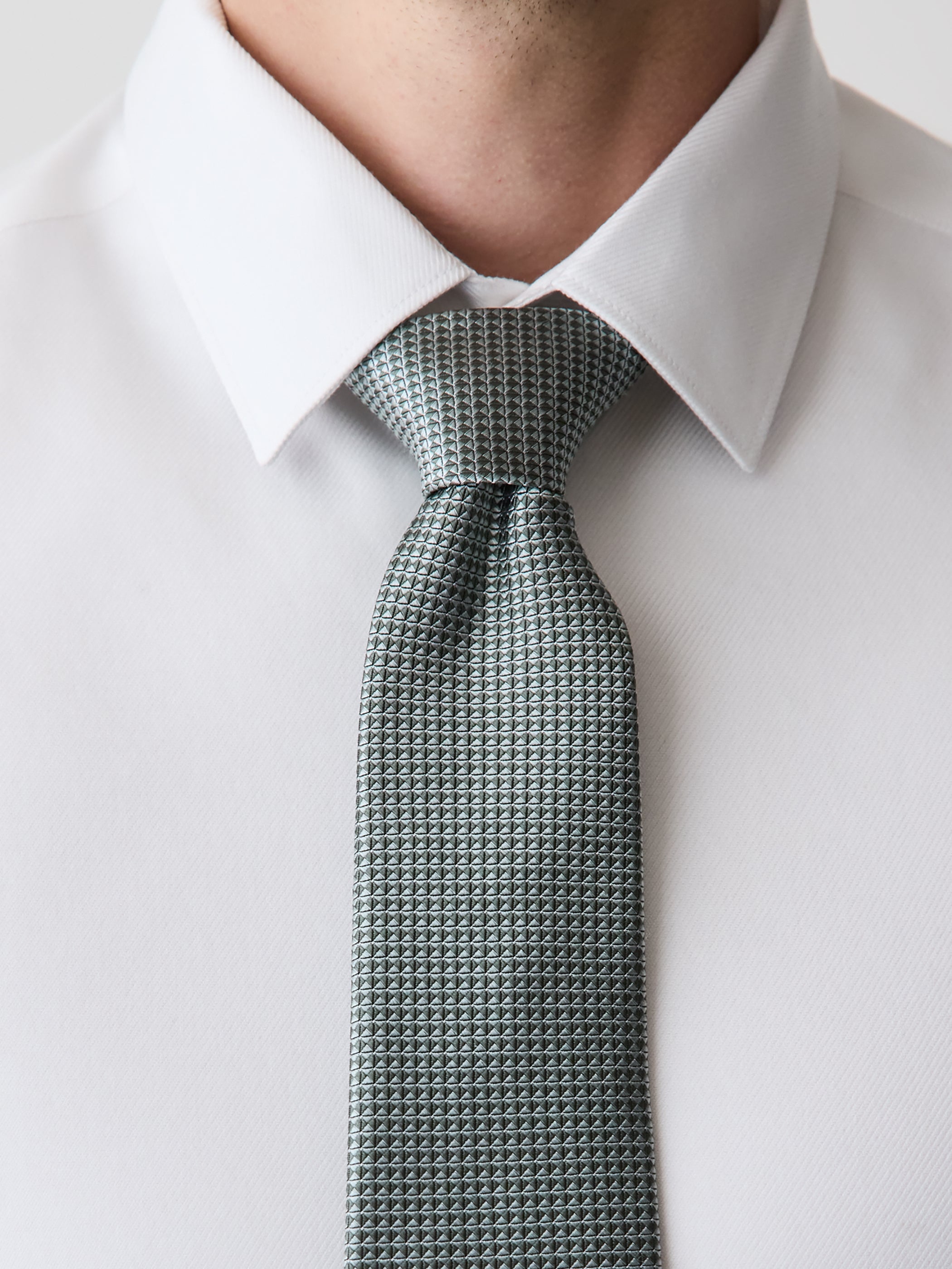 RW&CO Mint Regular Tie with Geometric Pattern