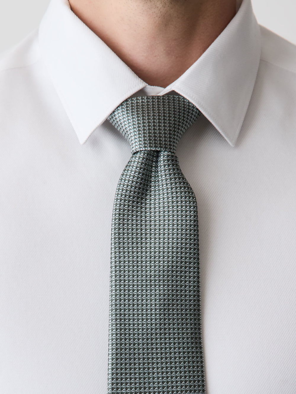 RW&CO Mint Regular Tie with Geometric Pattern