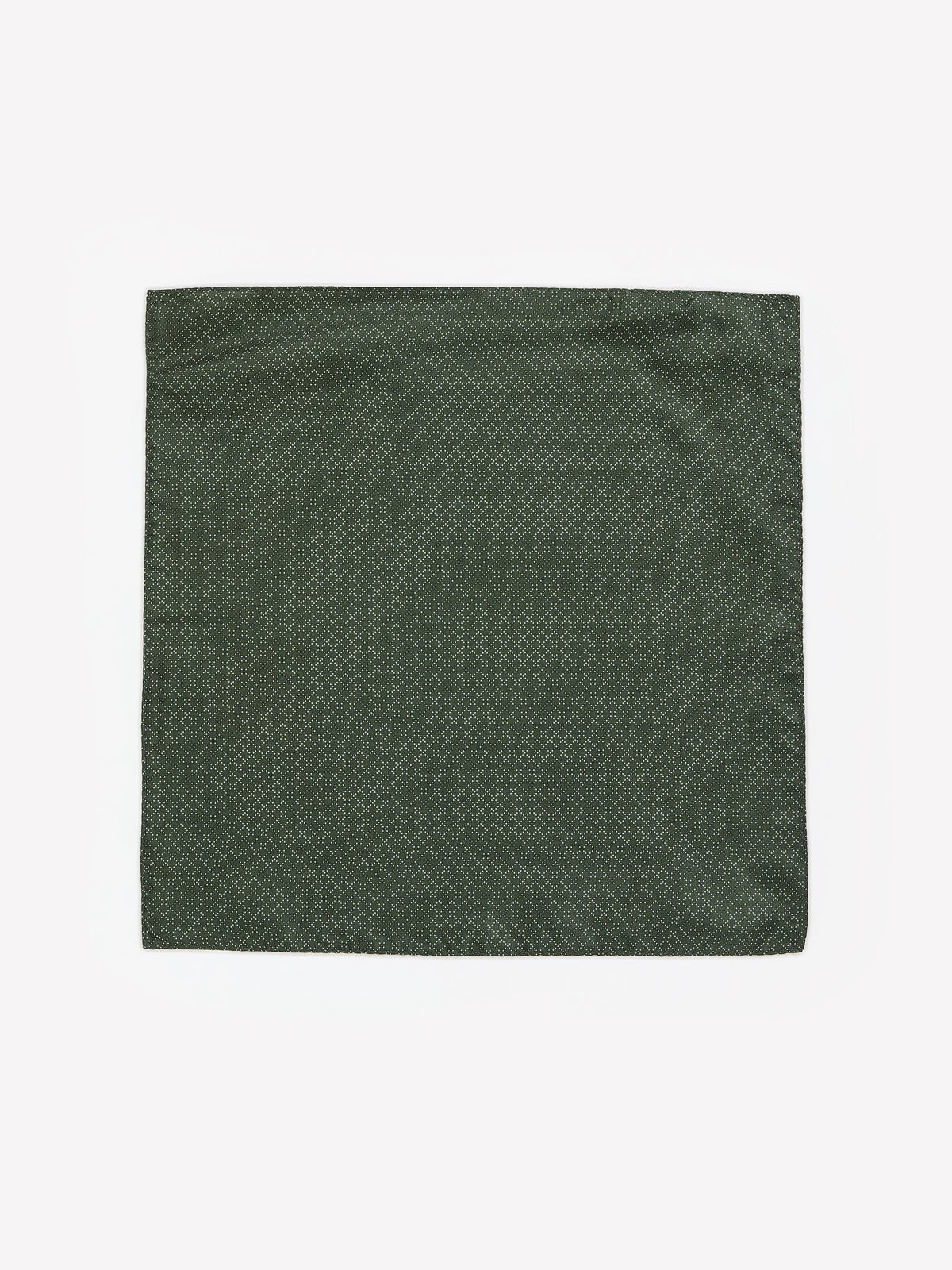 RW&CO Dark Green Handkerchief with Square Geometric Pattern