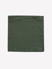 RW&CO Dark Green Handkerchief with Square Geometric Pattern