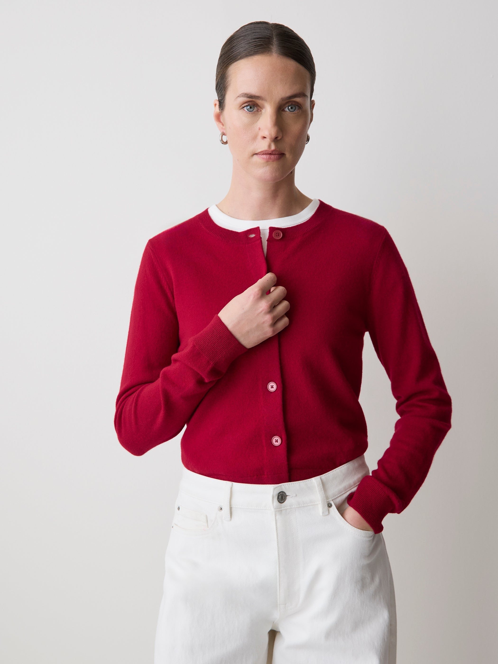 RW&CO Merino Wool Button-Down Cardigan