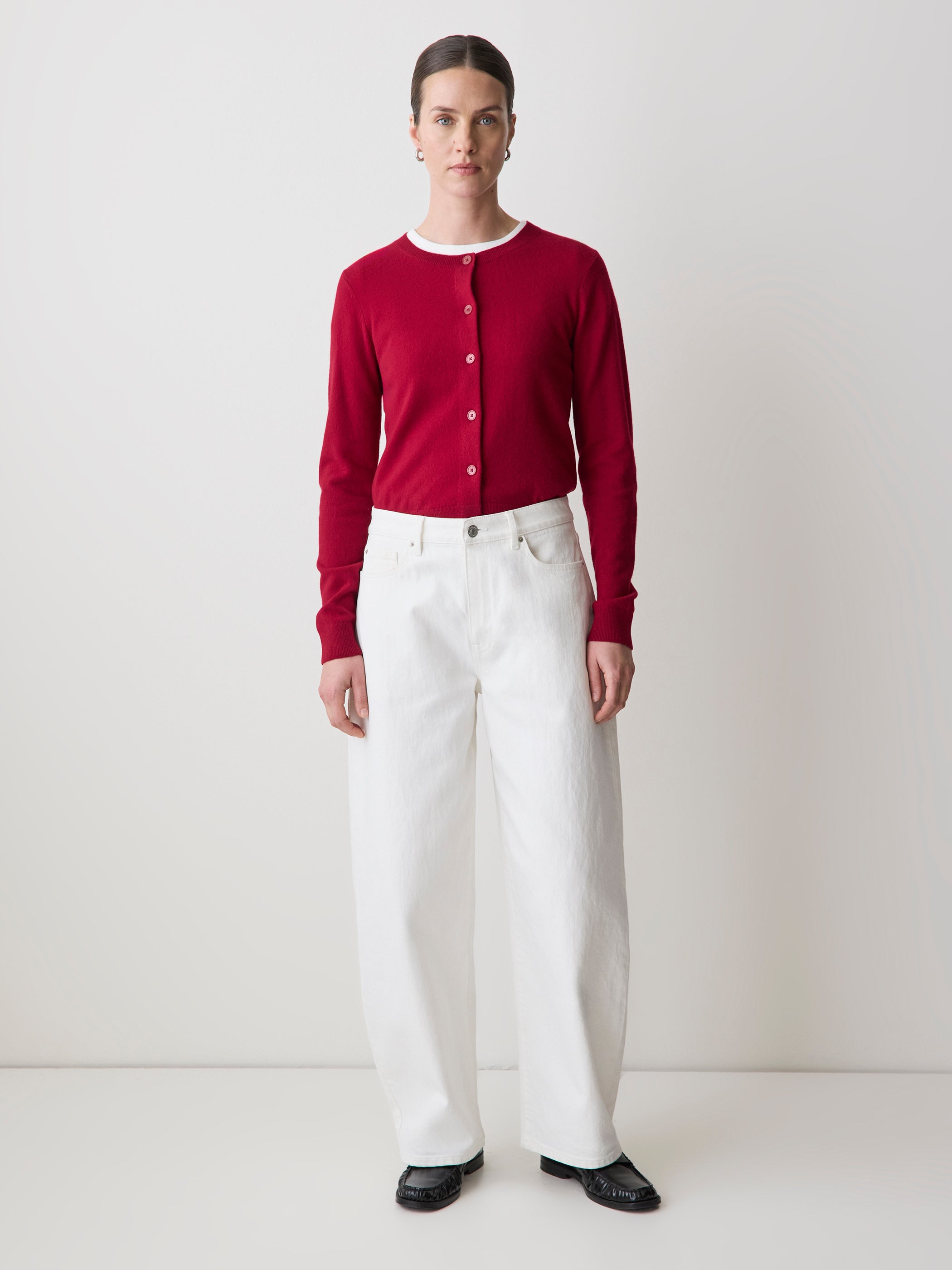 RW&CO Merino Wool Button-Down Cardigan