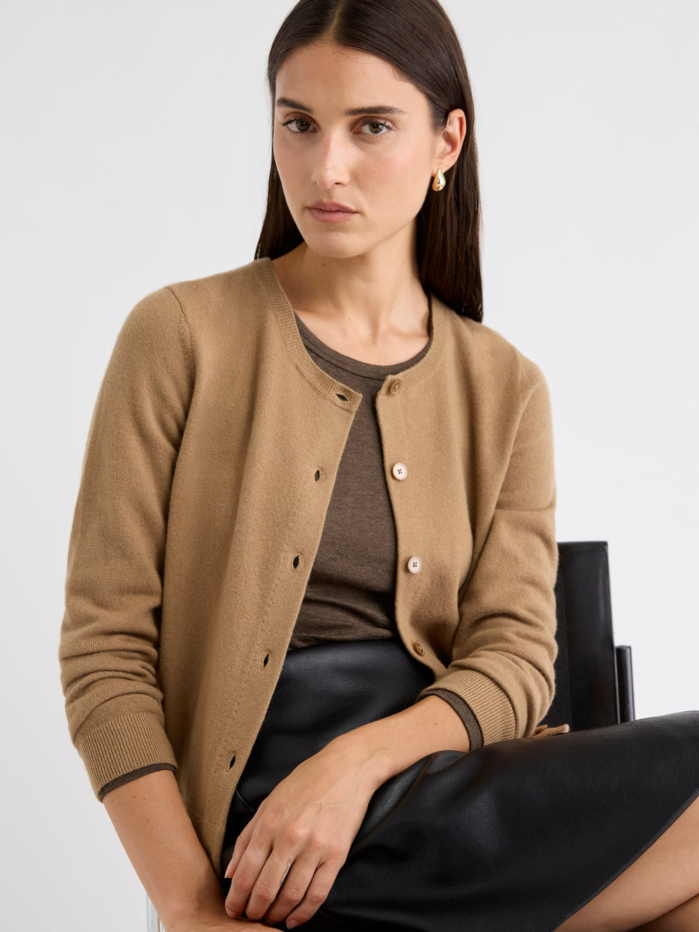RW&CO Merino Wool Button-Down Cardigan