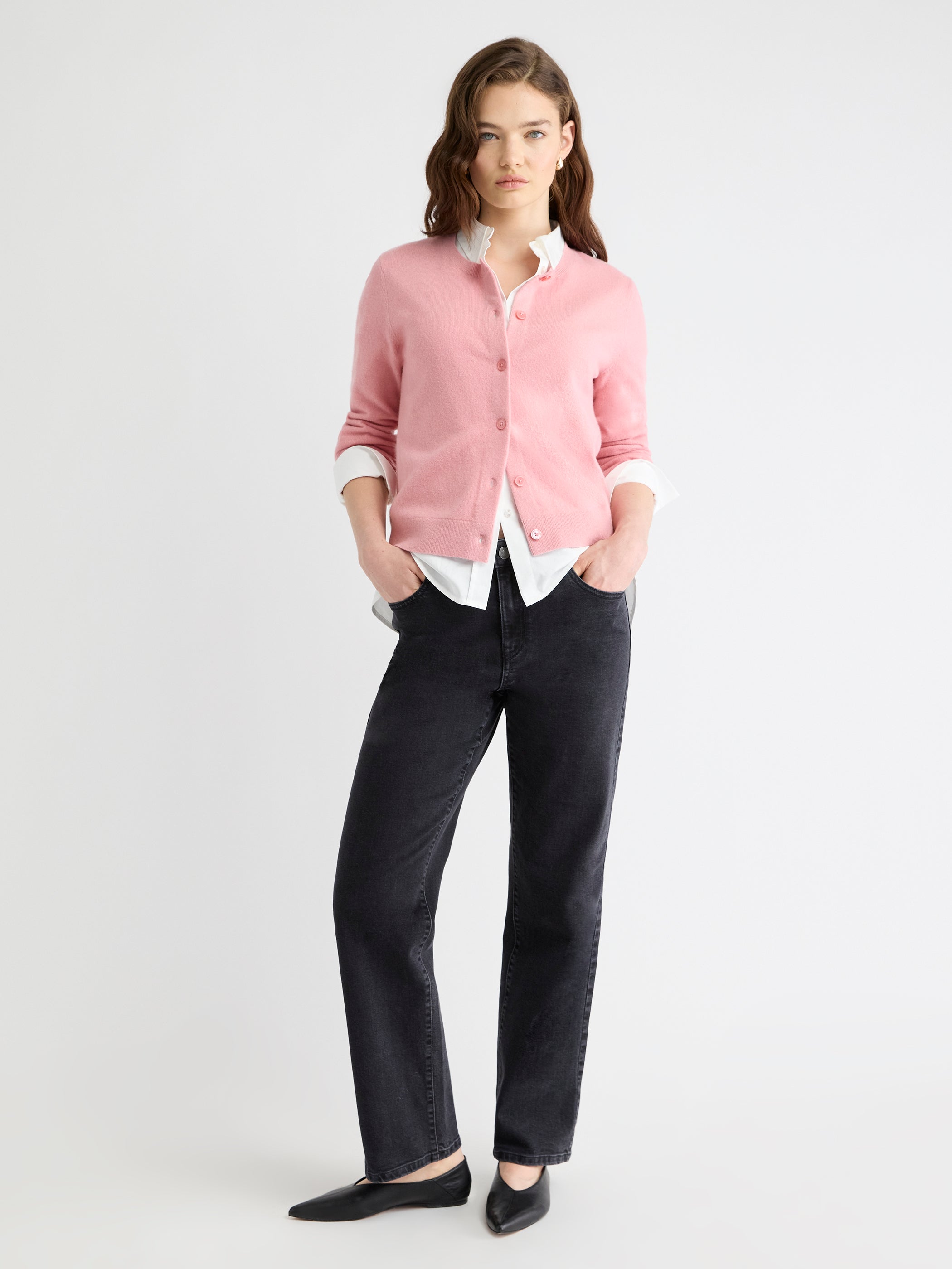 RW&CO Merino Wool Button-Down Cardigan