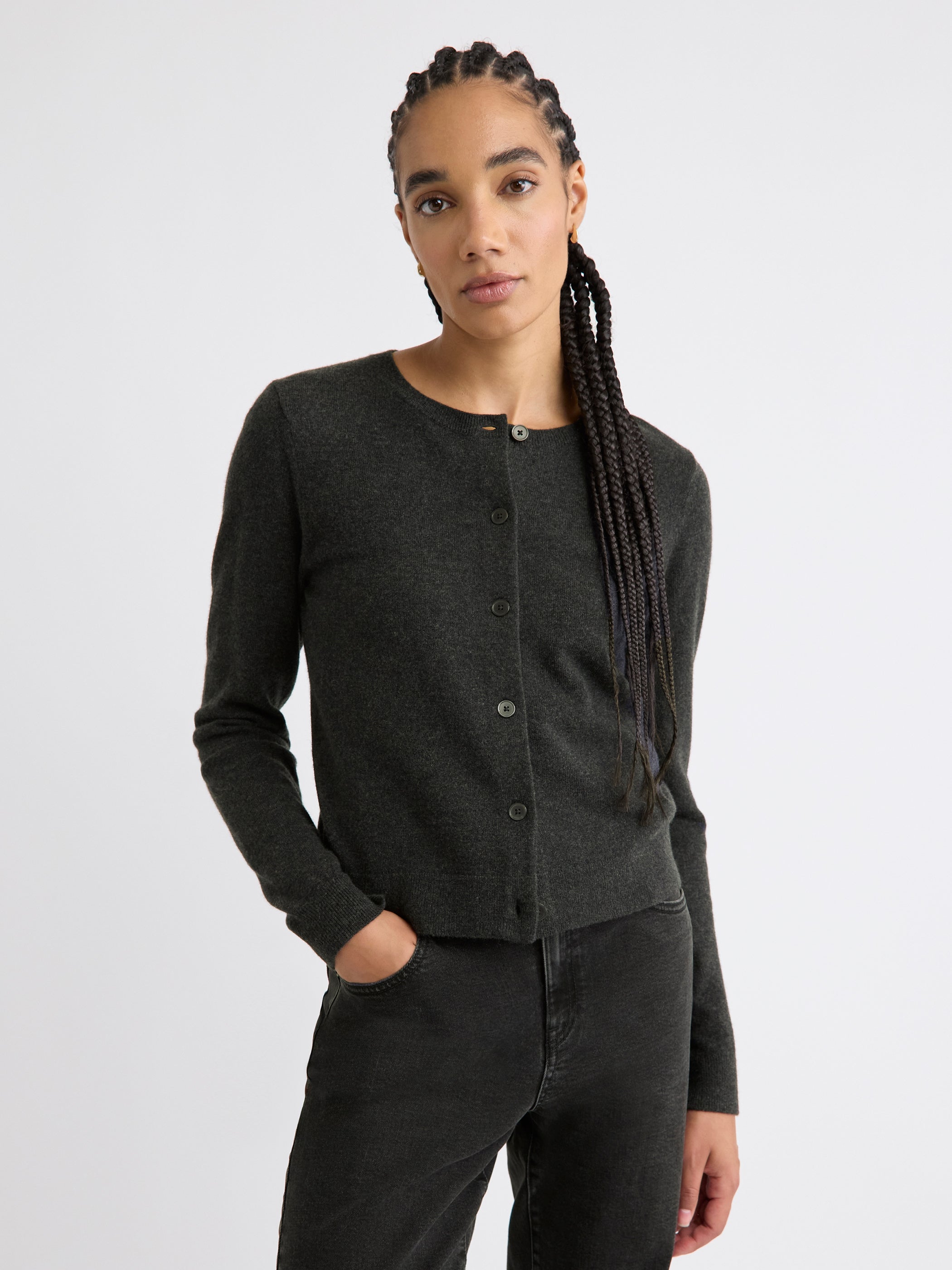 RW&CO Merino Wool Button-Down Cardigan