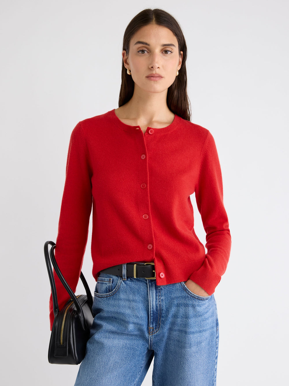 RW&CO Merino Wool Button-Down Cardigan