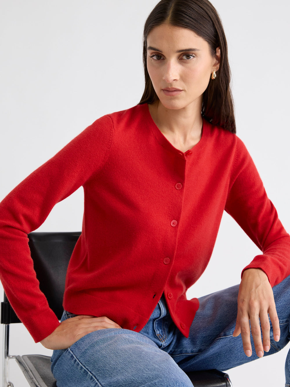 RW&CO Merino Wool Button-Down Cardigan