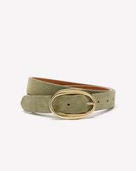 RW&CO Suede Belt with Oval Buckle