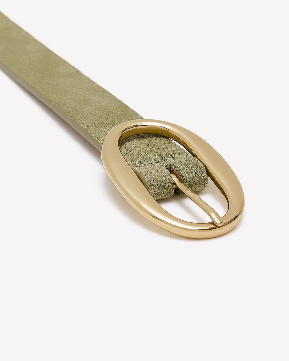 RW&CO Suede Belt with Oval Buckle