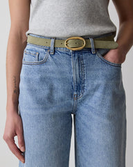 RW&CO Suede Belt with Oval Buckle