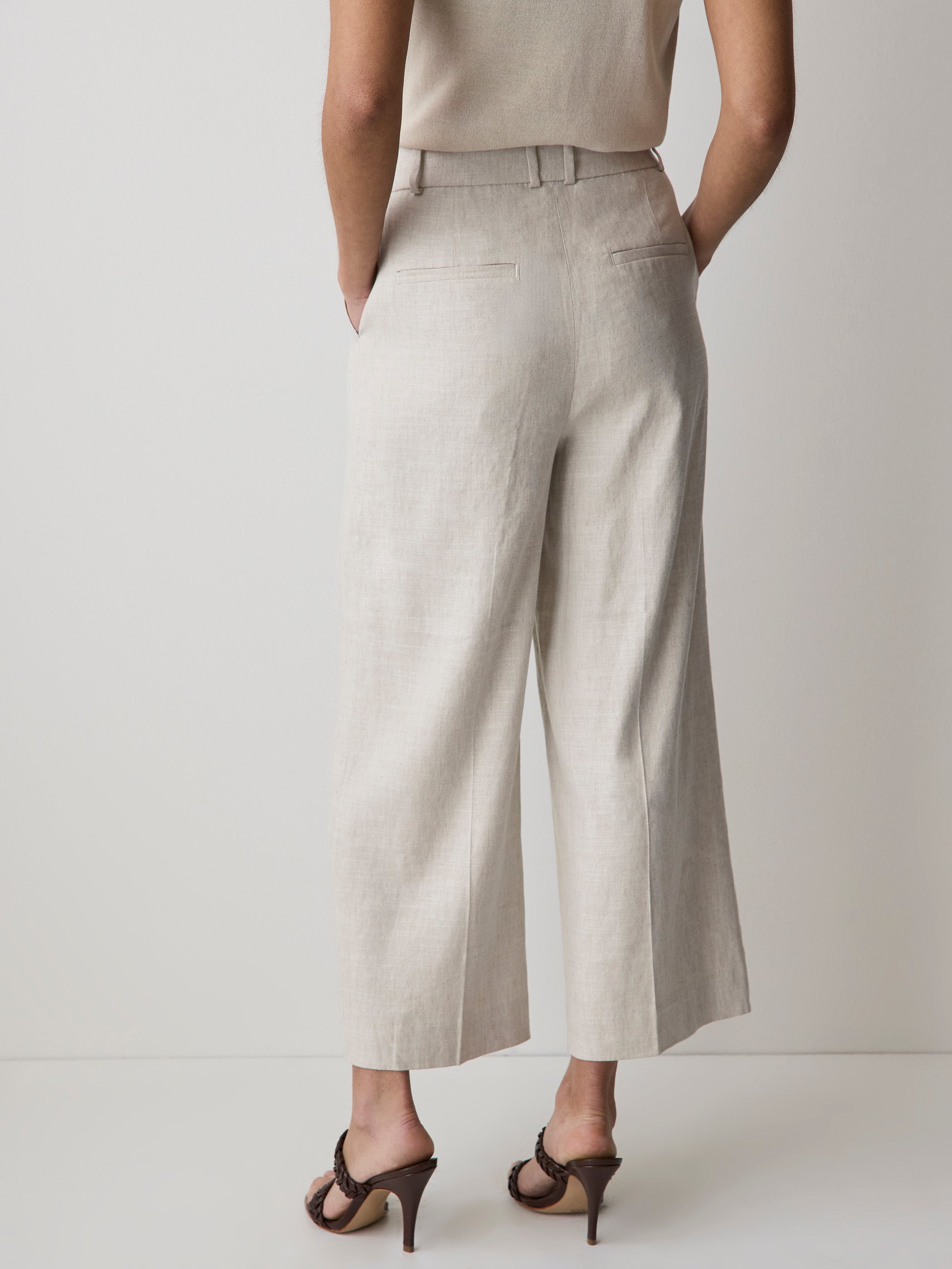 RW&CO Cropped Wide-Leg High-Rise Pant