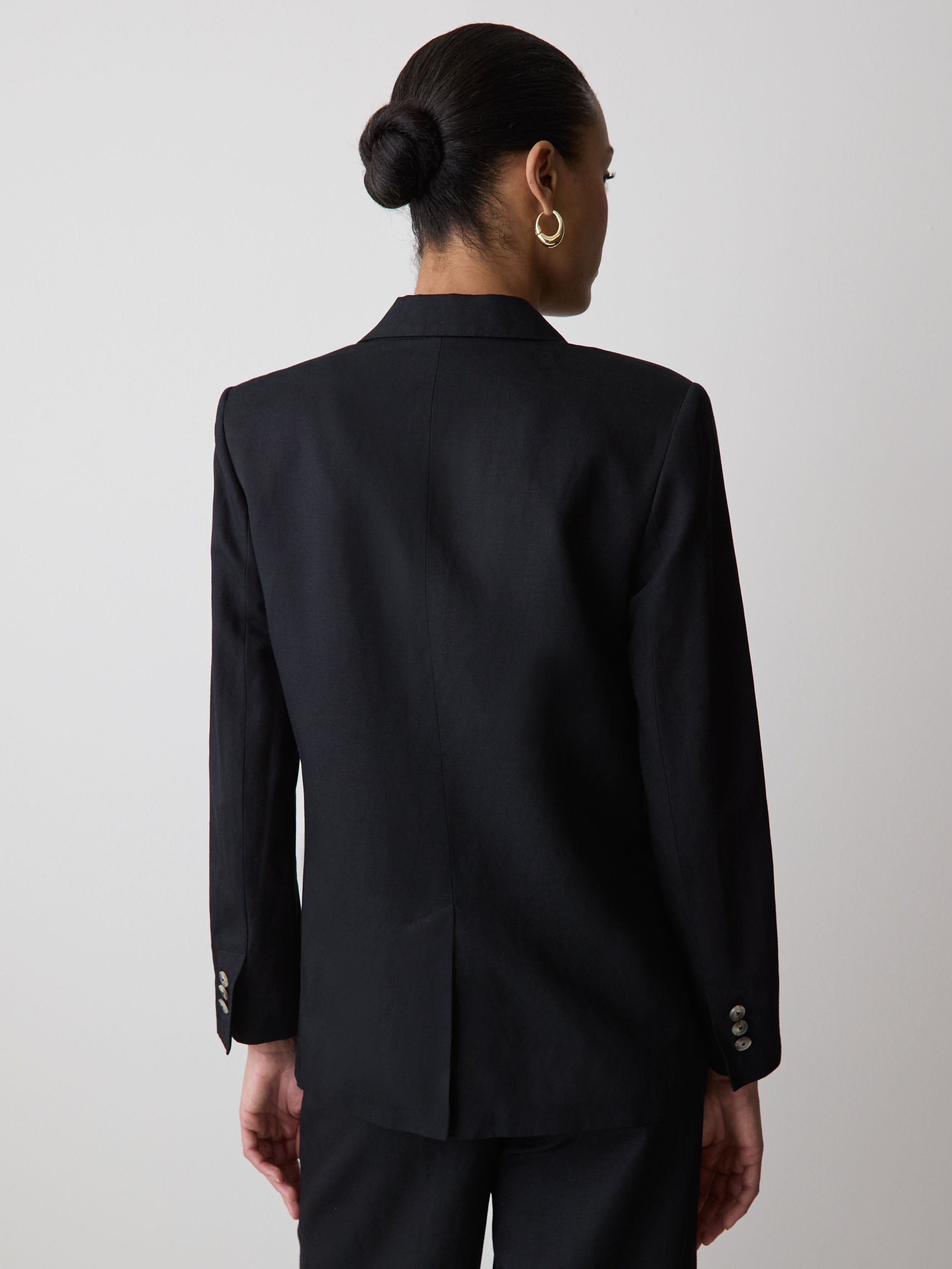 RW&CO Linen-Blend Relaxed-Fit One-Button Blazer