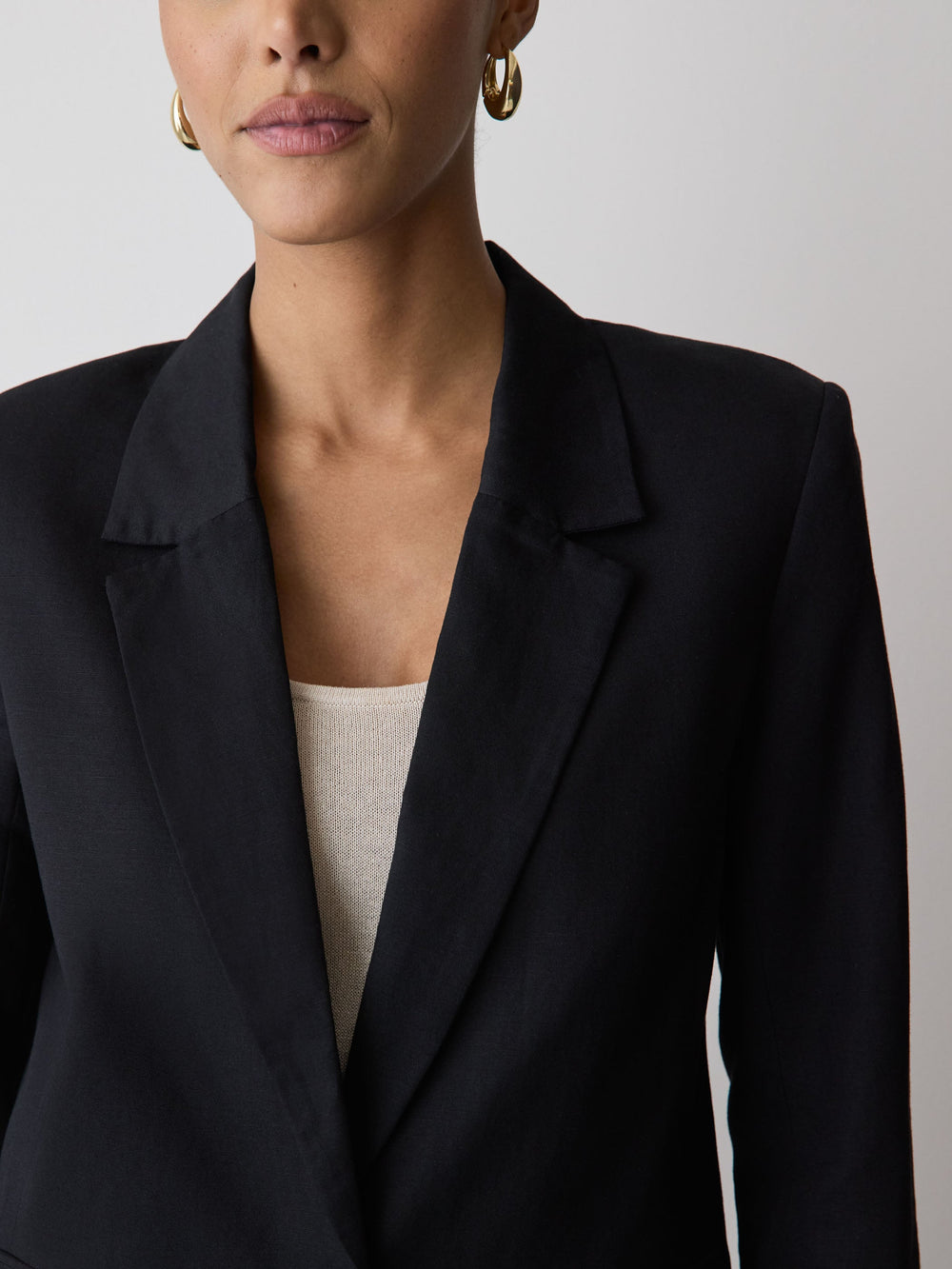 RW&CO Linen-Blend Relaxed-Fit One-Button Blazer