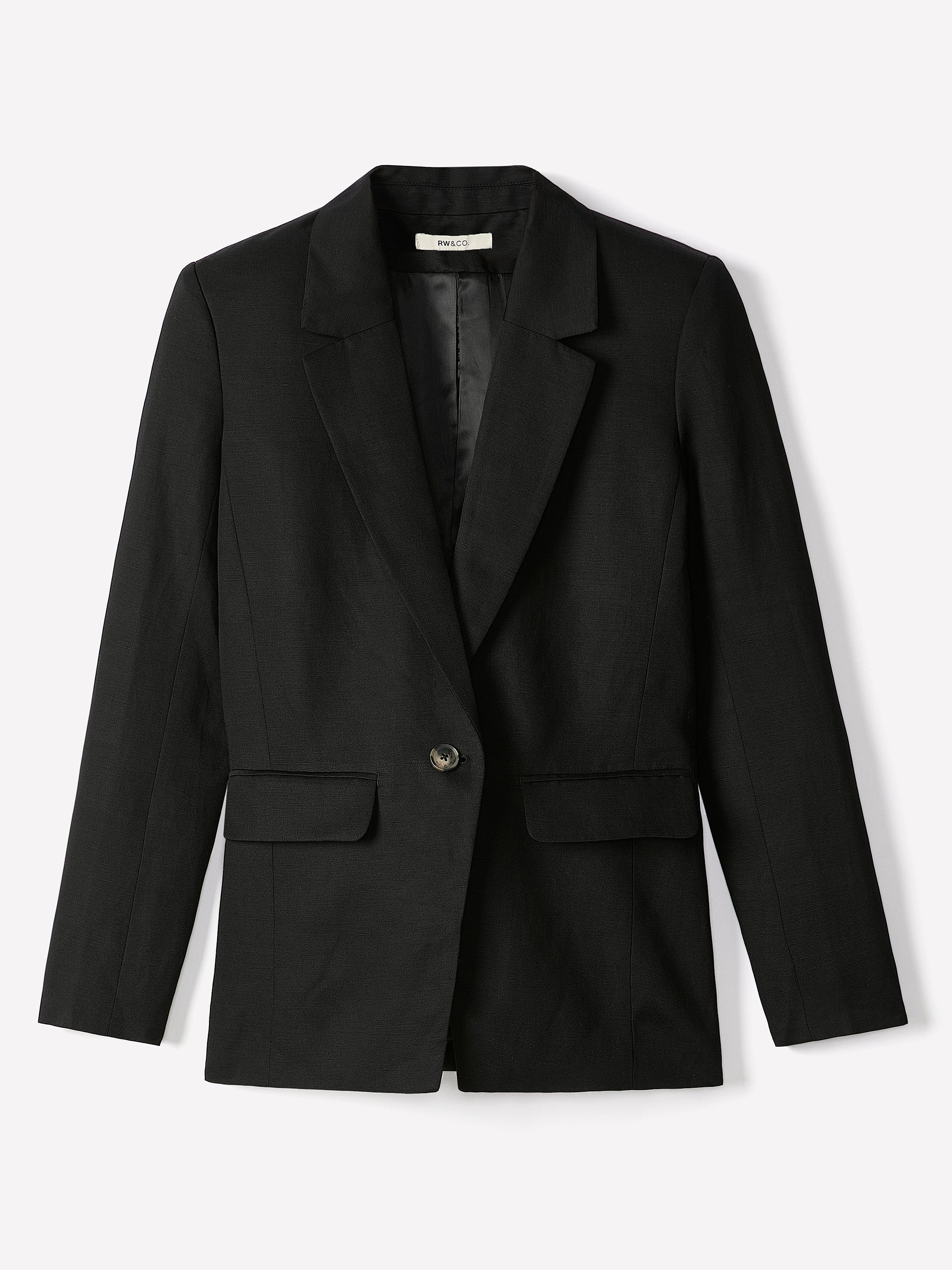 RW&CO Linen-Blend Relaxed-Fit One-Button Blazer