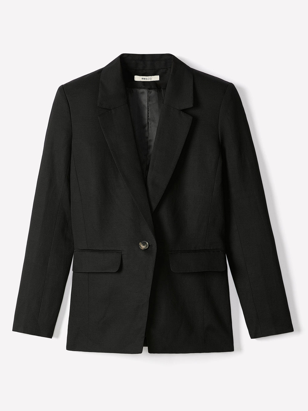 RW&CO Linen-Blend Relaxed-Fit One-Button Blazer
