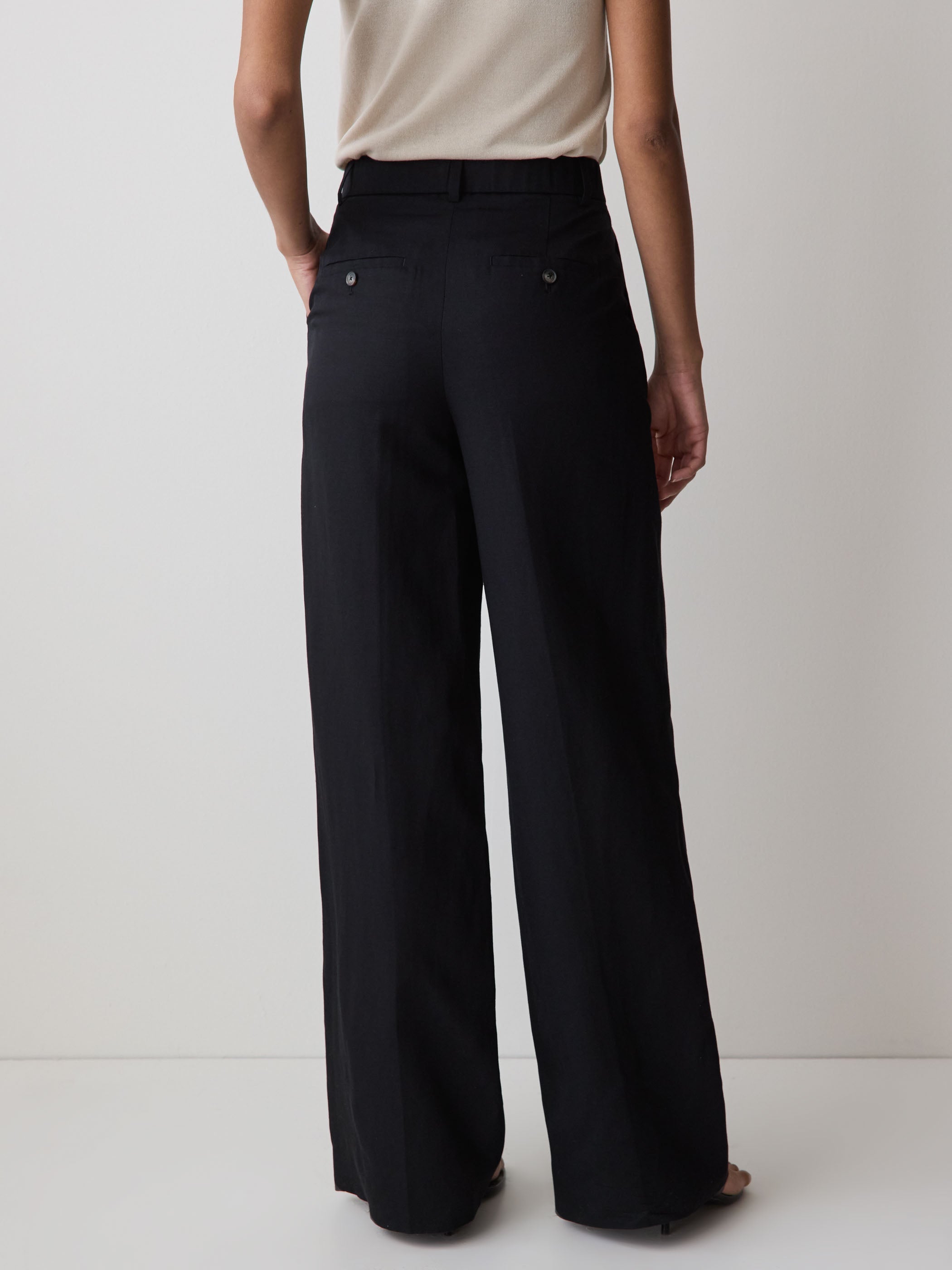 RW&CO Wide-Leg High-Rise Linen-Blend Pant
