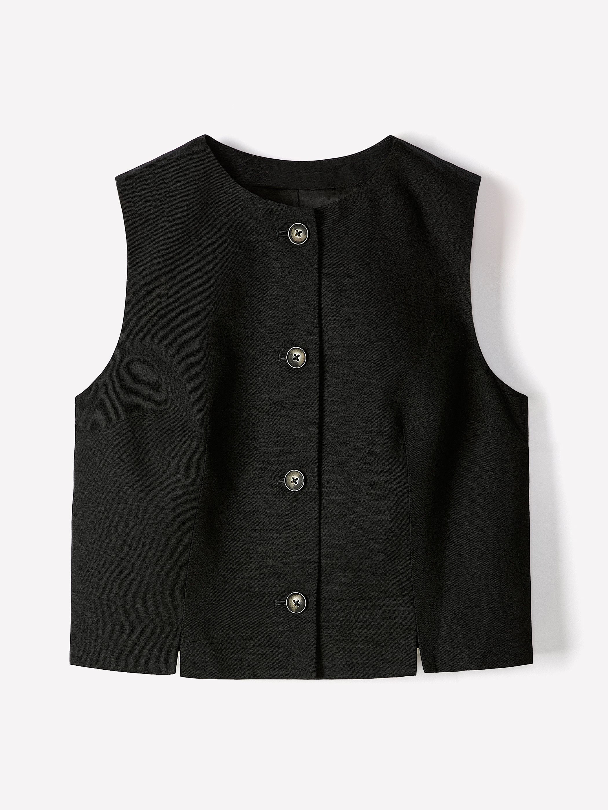 RW&CO Linen-Blend Sleeveless Vest