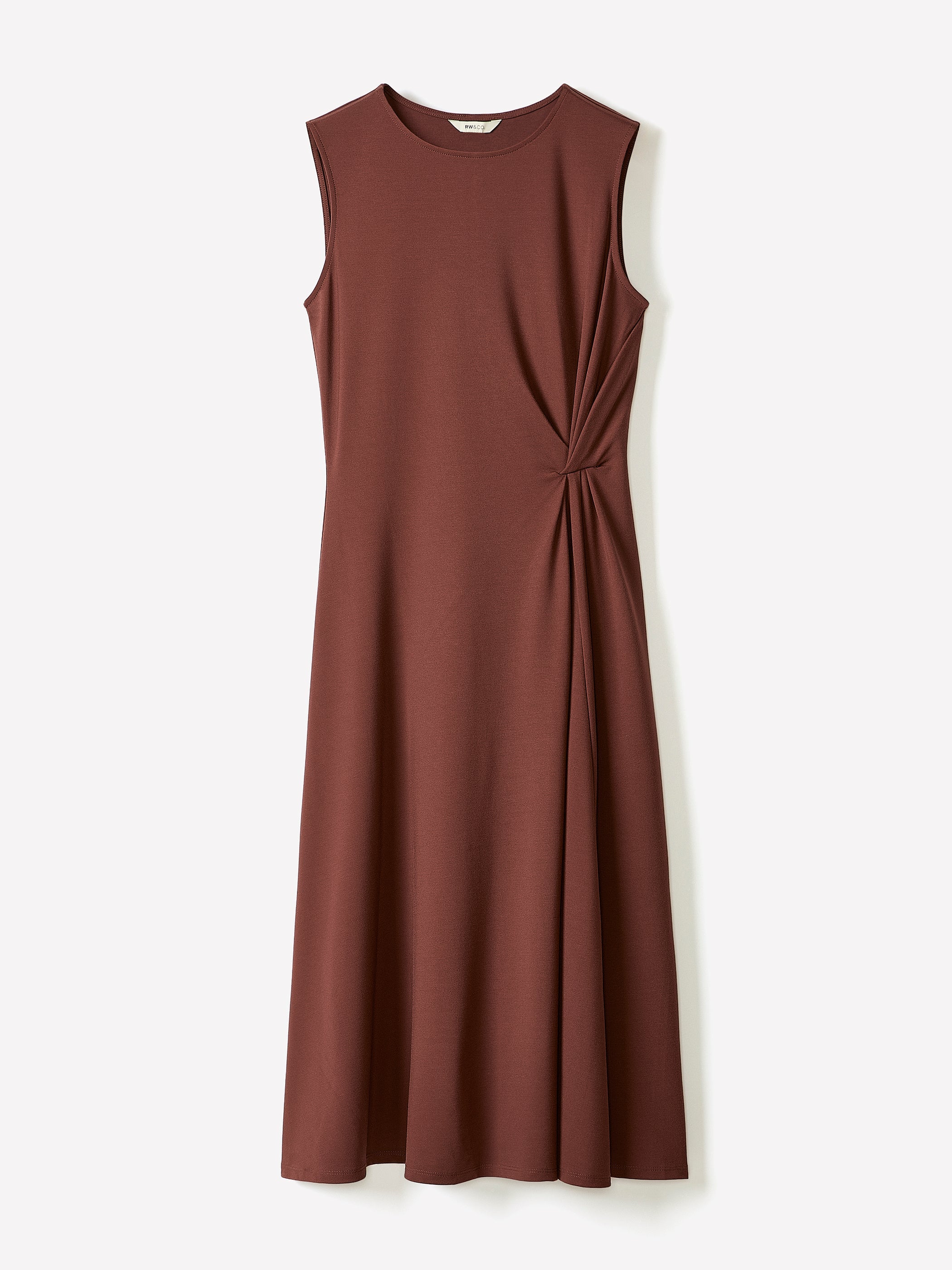 RW&CO Sleeveless Crew-Neck Midi Dress with Knot Detail