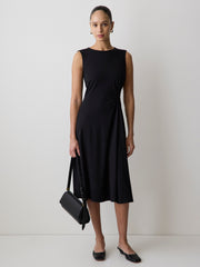 RW&CO Sleeveless Crew-Neck Midi Dress with Knot Detail