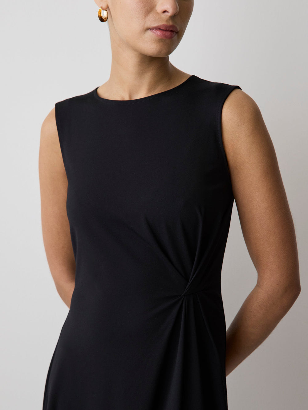 RW&CO Sleeveless Crew-Neck Midi Dress with Knot Detail