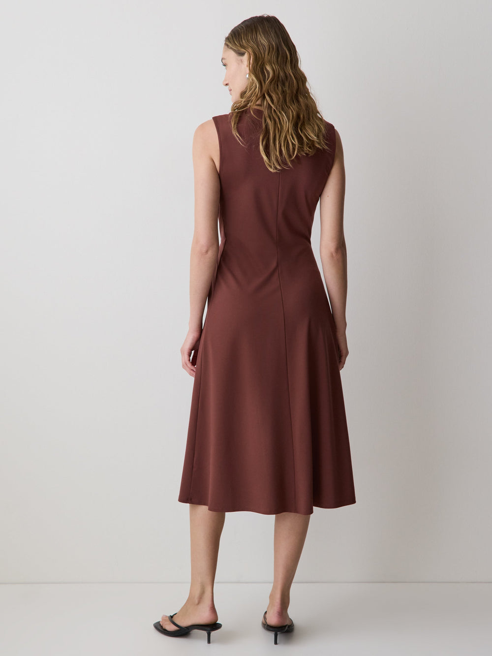 RW&CO Sleeveless Crew-Neck Midi Dress with Knot Detail