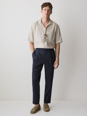 RW&CO Short-Sleeve Linen Shirt with Camp Collar