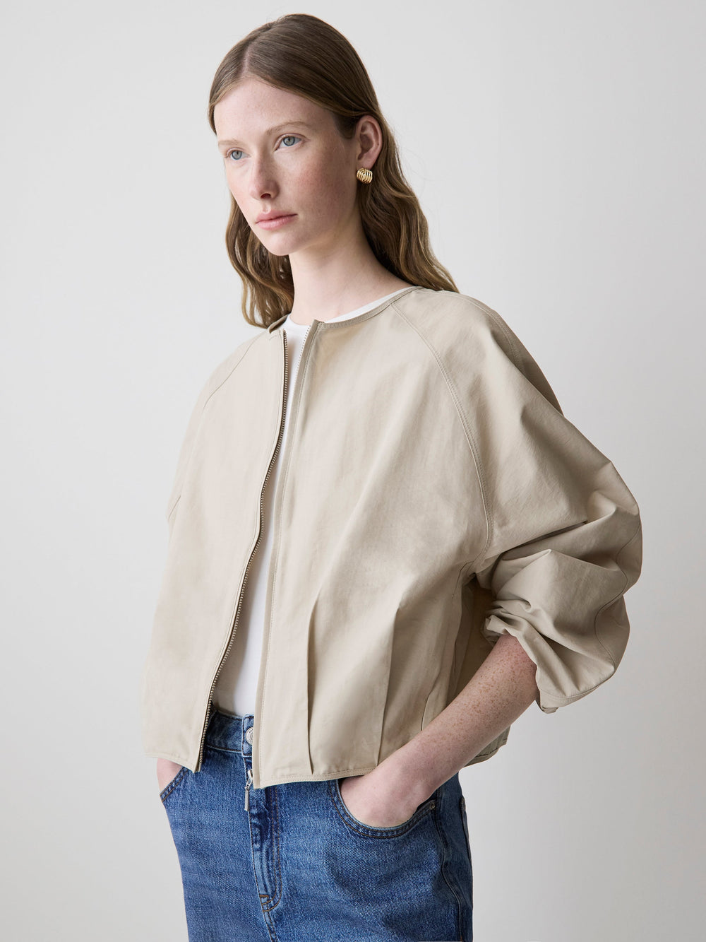 RW&CO Short Twill Jacket with Cinched Waist