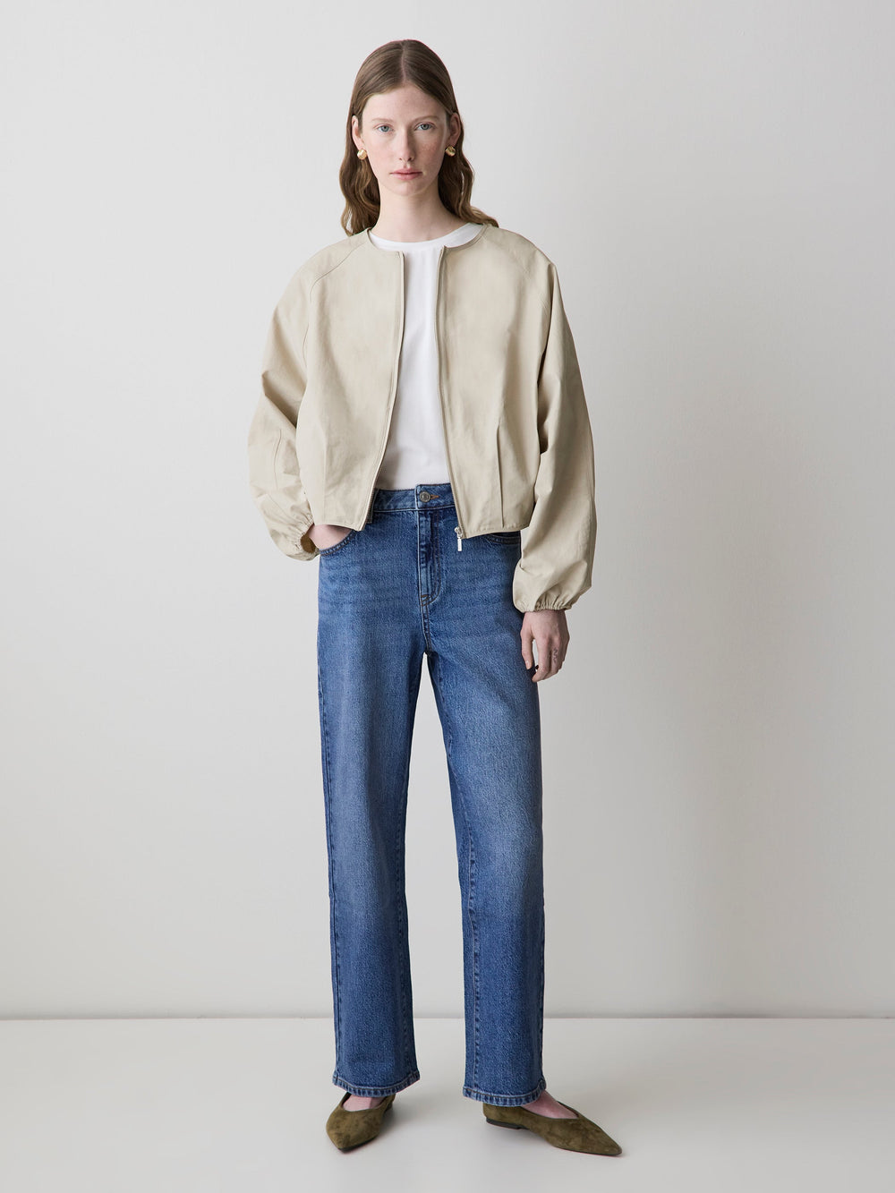 RW&CO Short Twill Jacket with Cinched Waist