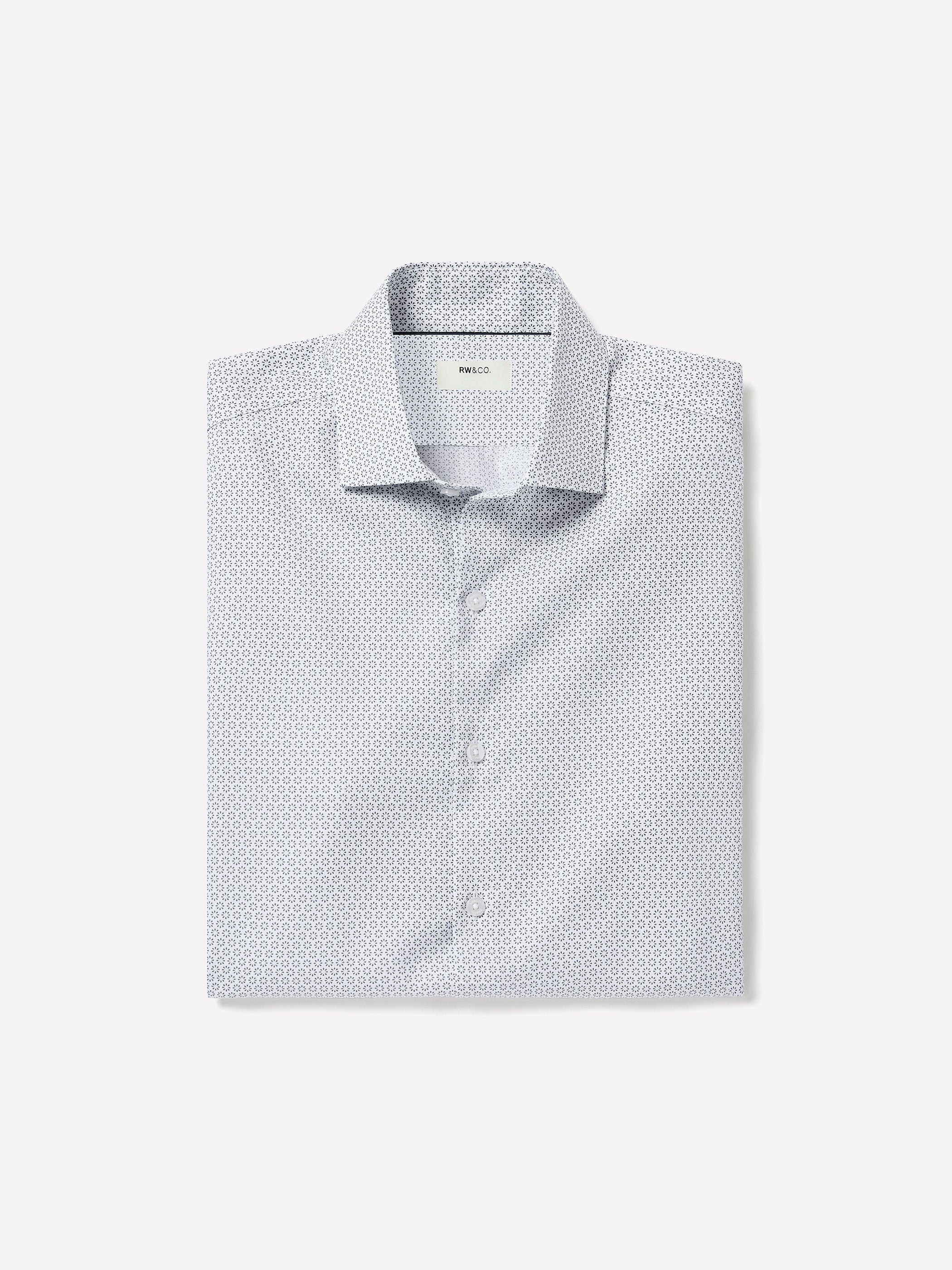 RW&CO Slim-Fit Dress Shirt with Geo Floral Pattern
