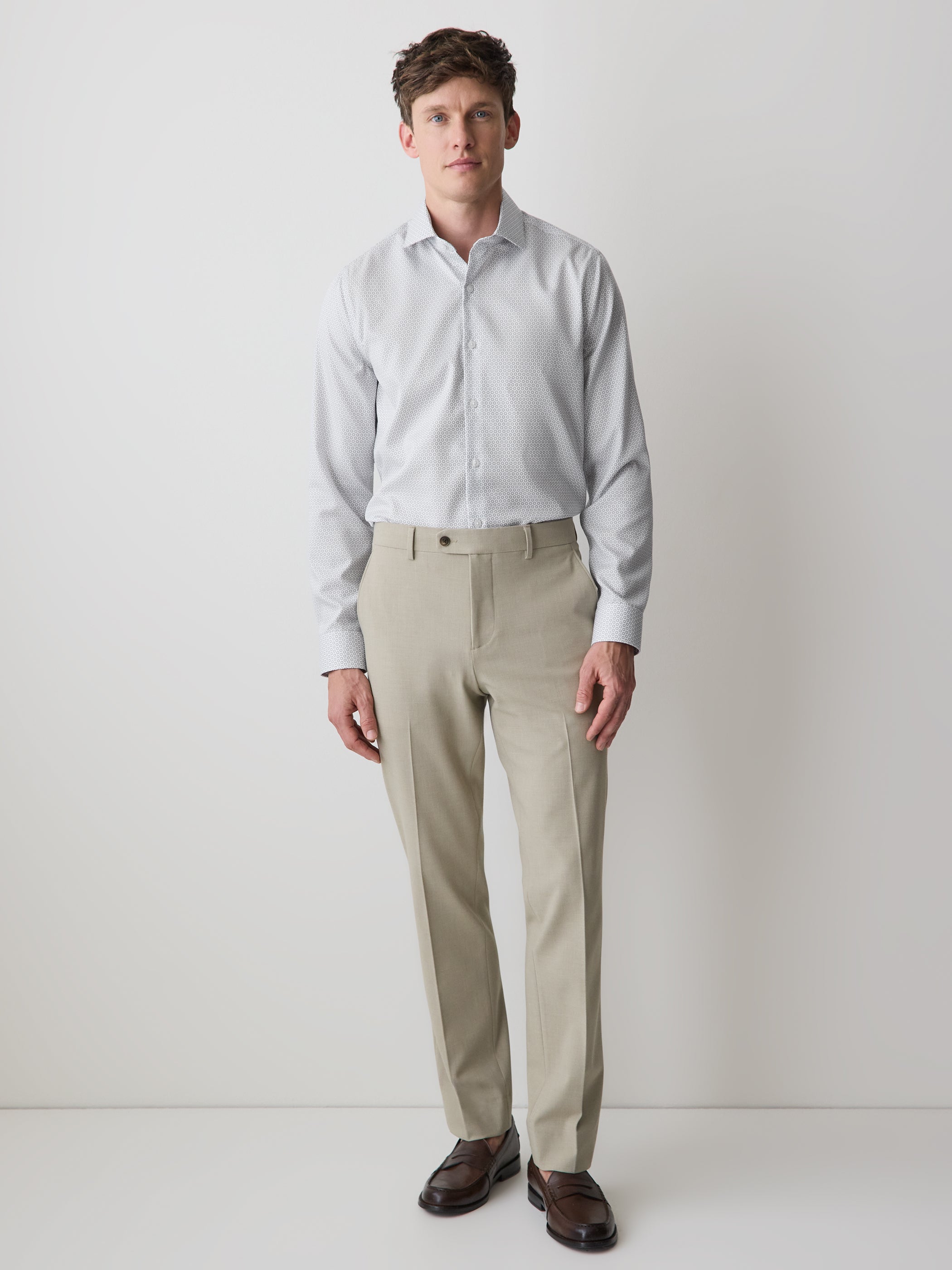 RW&CO Slim-Fit Dress Shirt with Geo Floral Pattern