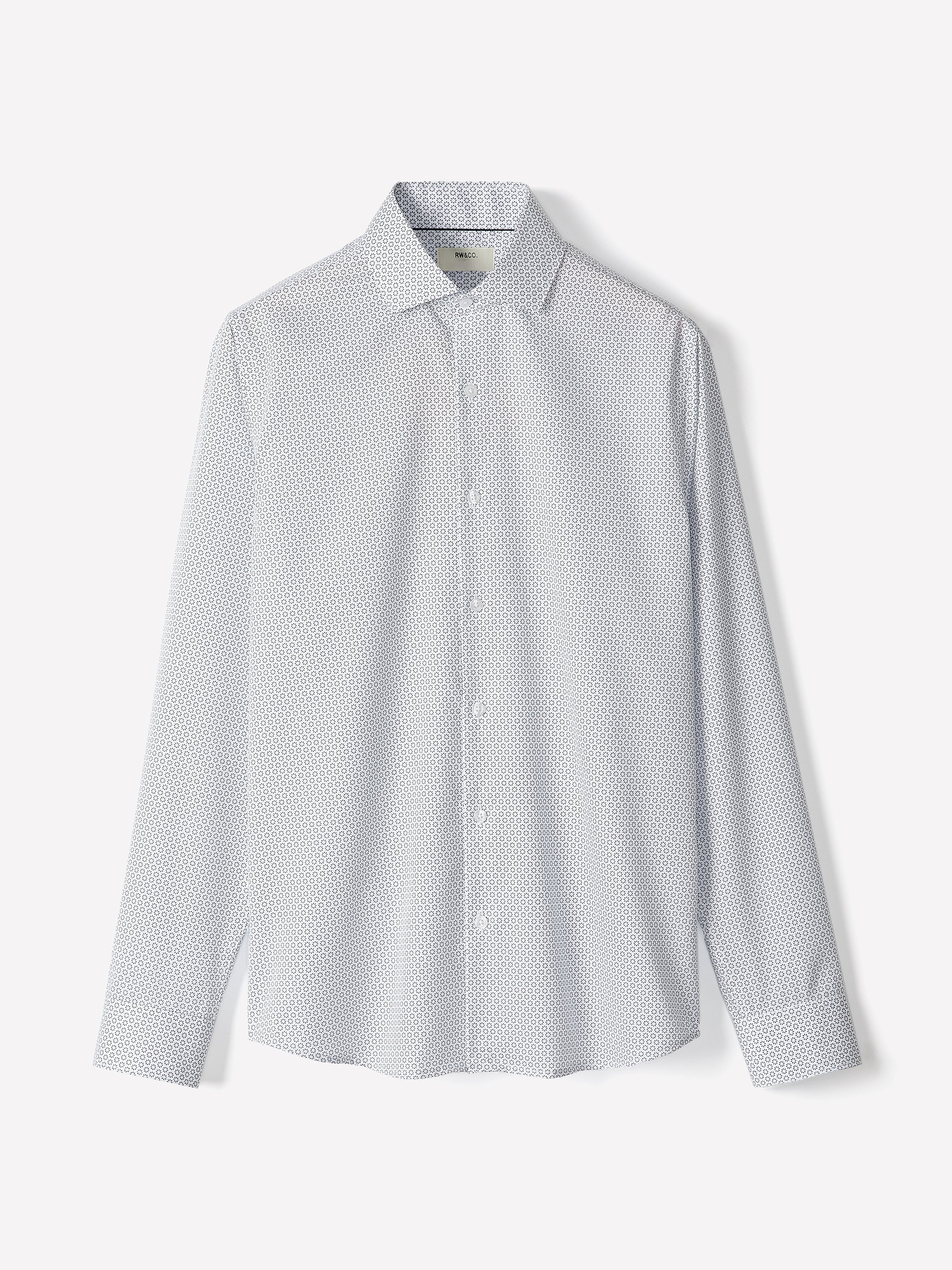 RW&CO Slim-Fit Dress Shirt with Geo Floral Pattern