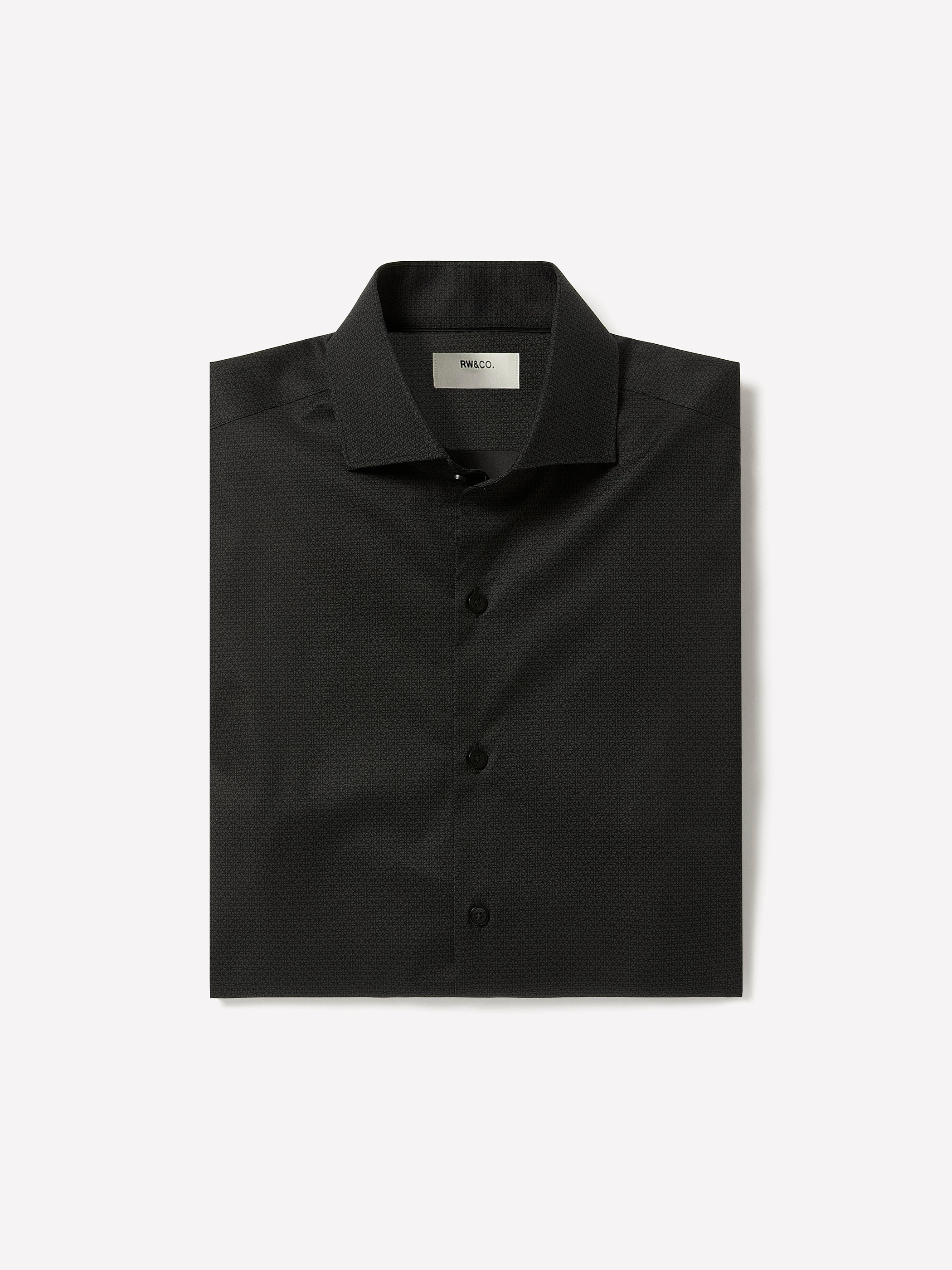 RW&CO Slim-Fit Sateen Dress Shirt with Geo Pattern