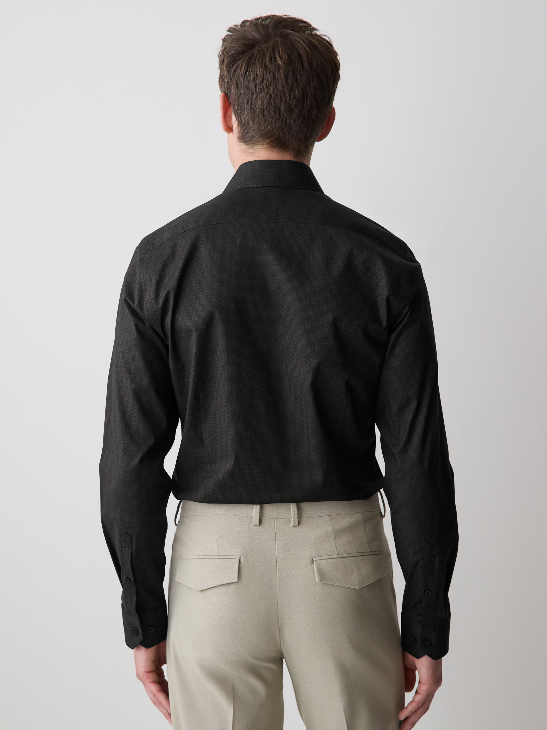 RW&CO Slim-Fit Sateen Dress Shirt with Geo Pattern