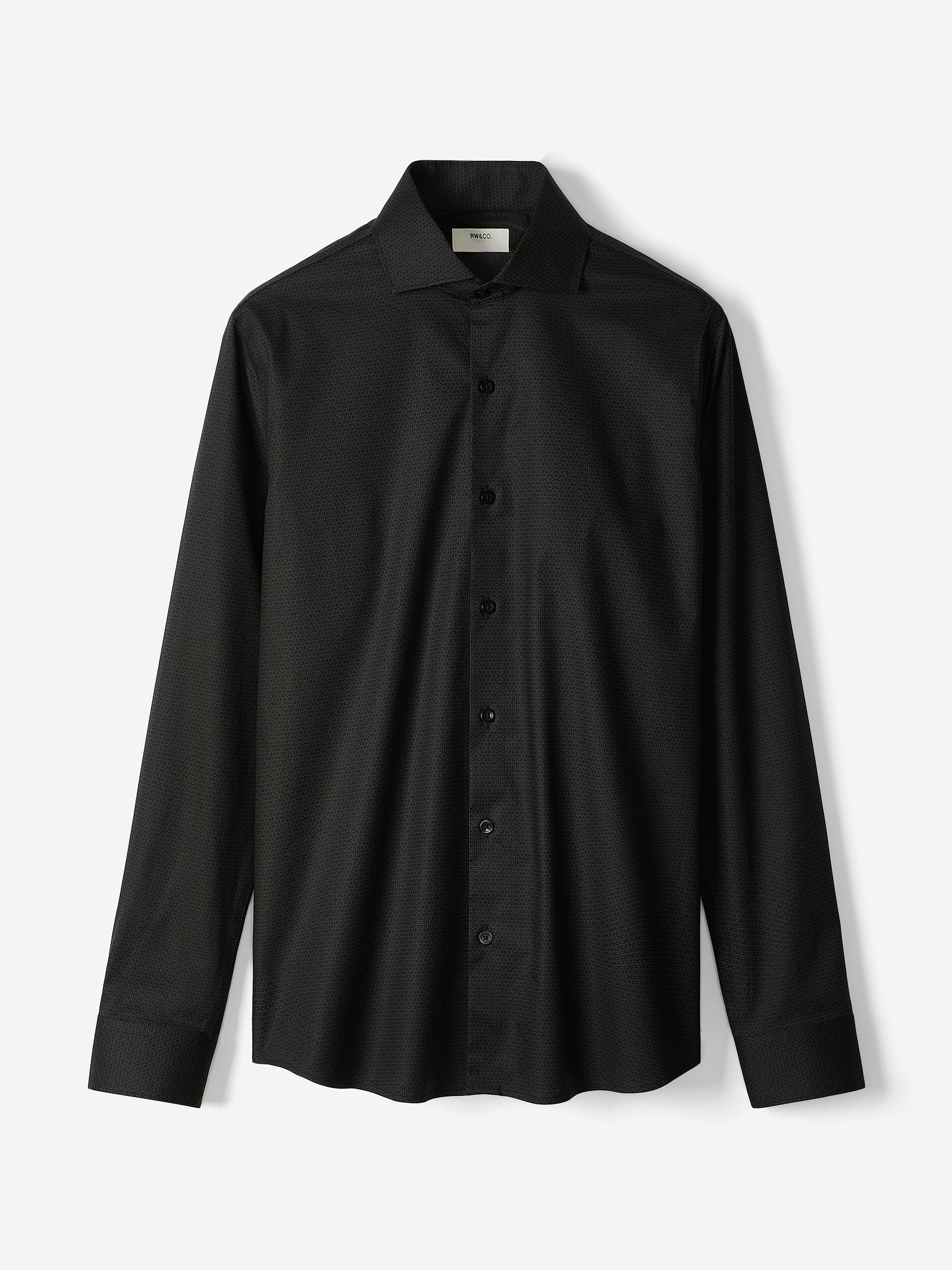 RW&CO Slim-Fit Sateen Dress Shirt with Geo Pattern