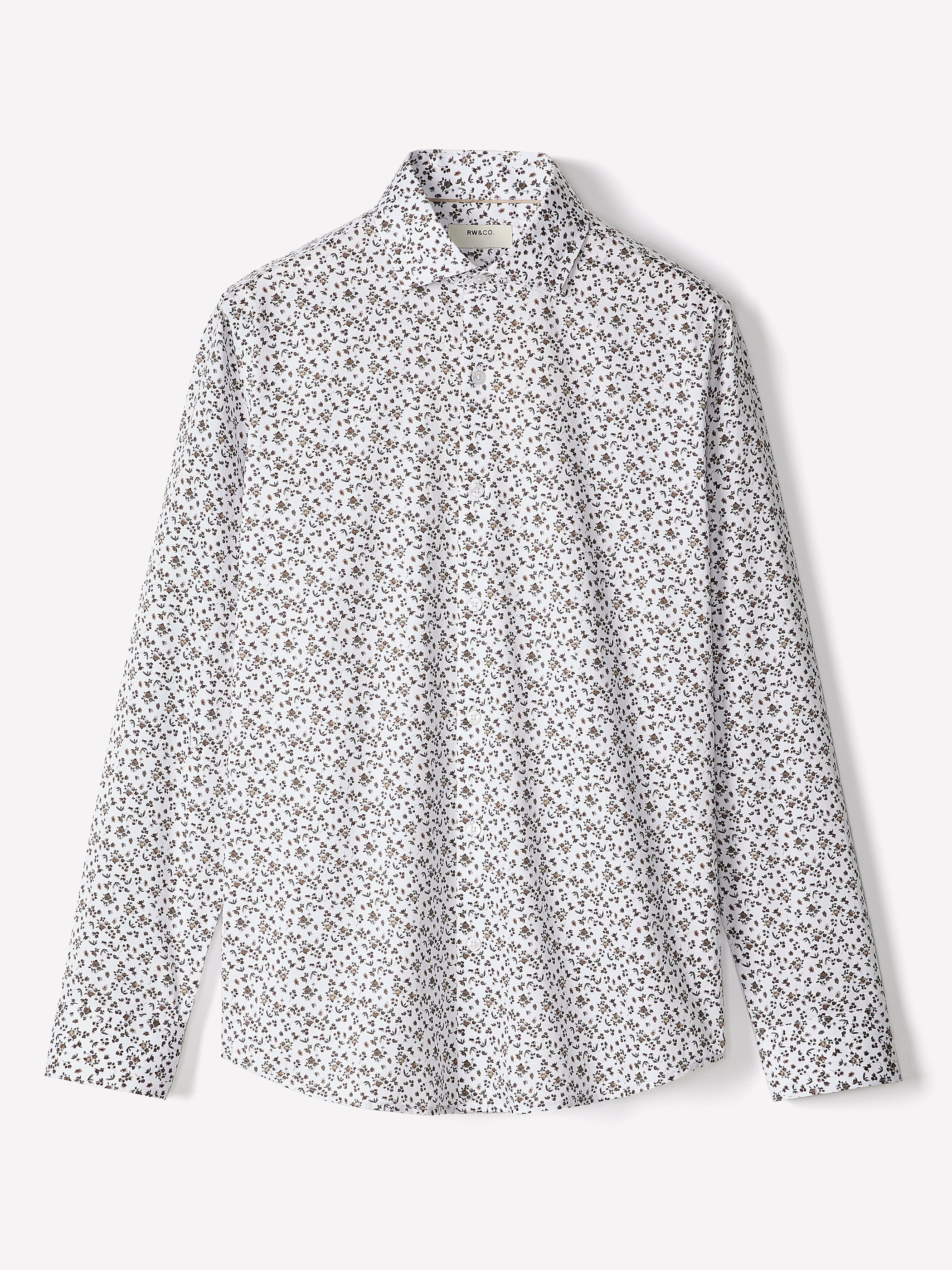 RW&CO Tailored-Fit Dress Shirt with Floral Pattern